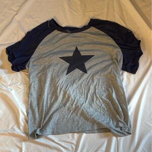 Star pajama tee with color block design